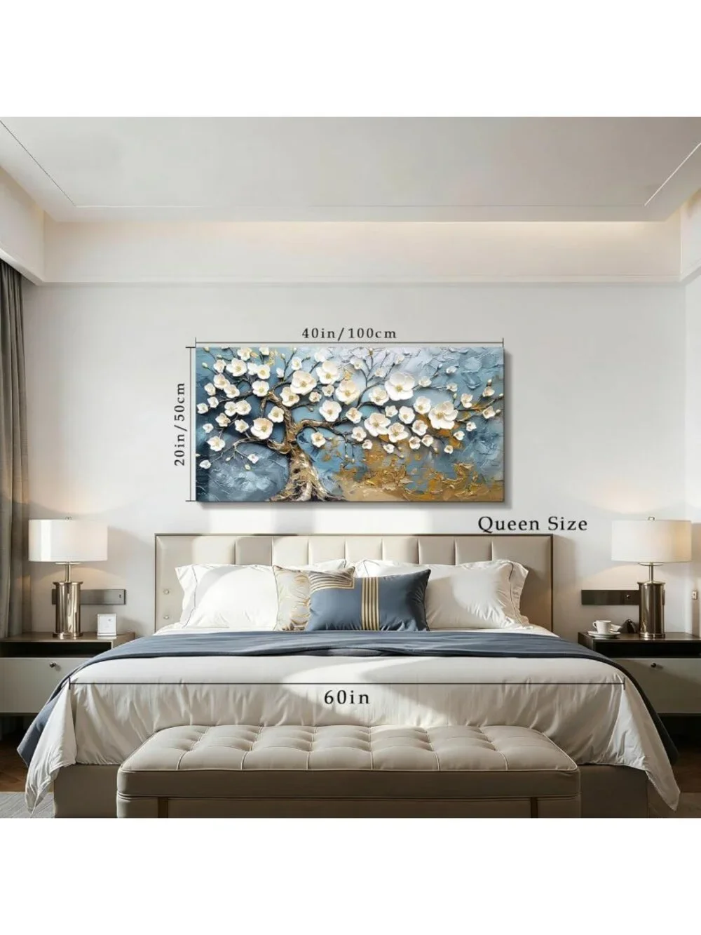 Large Tree of Life Wall Art - Modern Abstract Canvas Print, Floral Decor 20